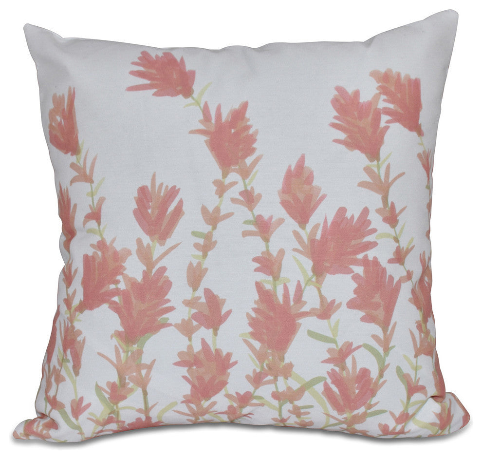 Lavender, Floral Print Pillow, Coral, 26"x26"