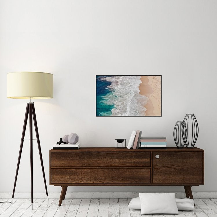 "Where The Ocean Ends" Framed Canvas Giclee by Andreas Feldtkeller, 37x23"