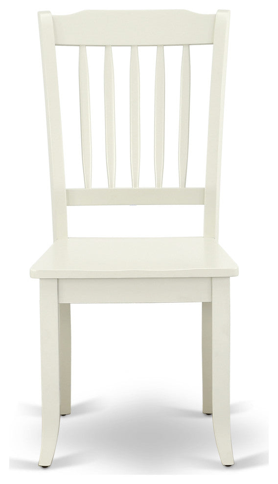 Oxda5-Lwh-W 5Pc Square 36 Inch Table And 4 Vertical Slatted Chairs
