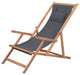 Vidaxl Folding Beach Chair Fabric and Wooden Frame Gray