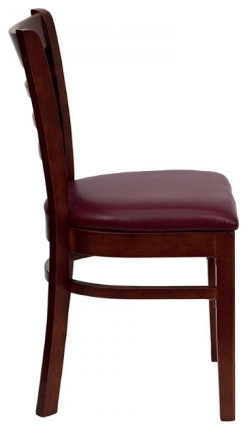 Wood Restaurant Chair, Burgundy