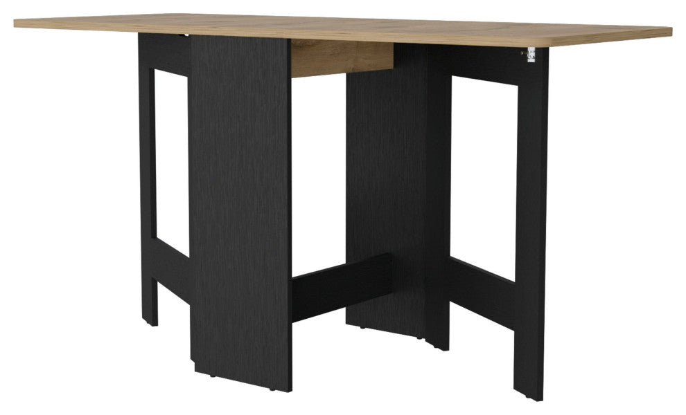 Kailua Folding Dining Table, Black/Macadamia