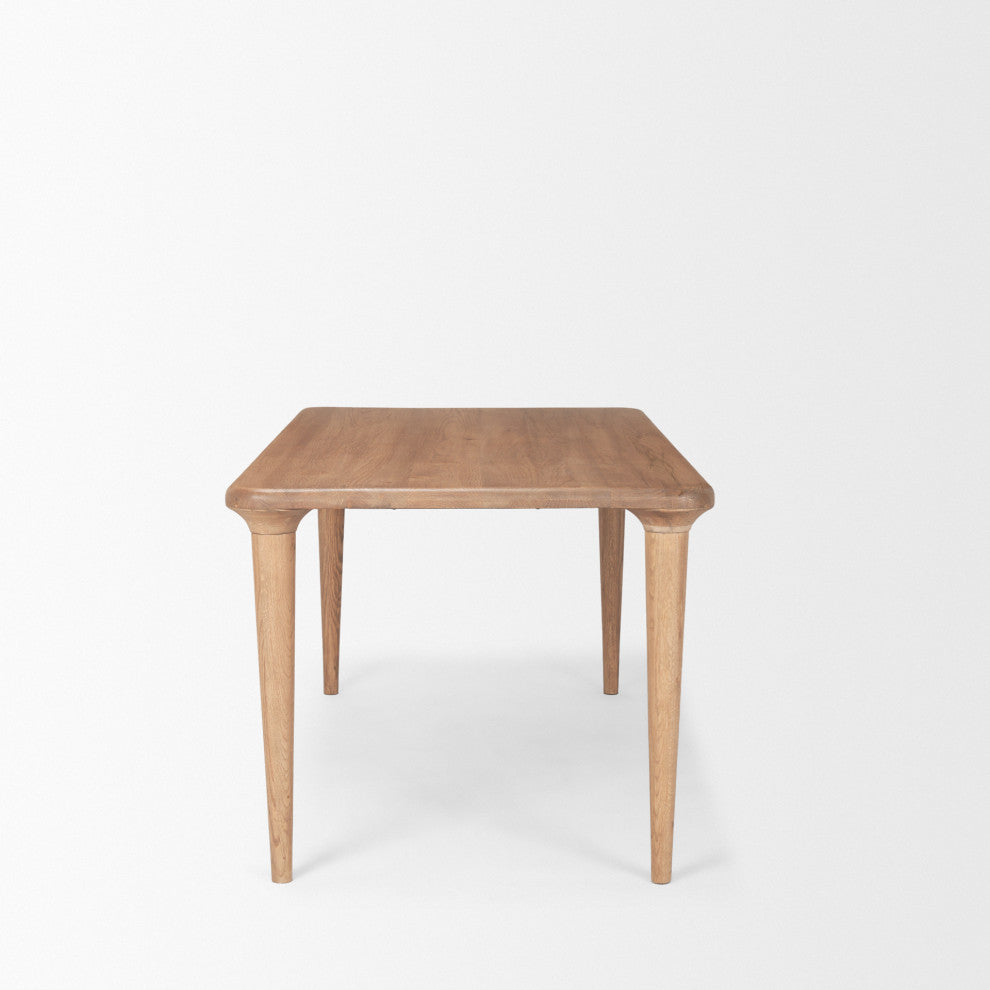 Suvan 84"L Light Brown Rectangular Oak Wood Dining Table