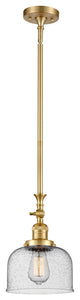 Large Bell 1 Light Mini Pendant, Satin Gold, Seedy