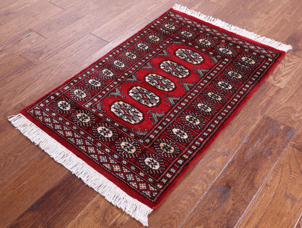 2' 0" X 3' 0" Silky Bokhara Hand Knotted Rug - Q13859