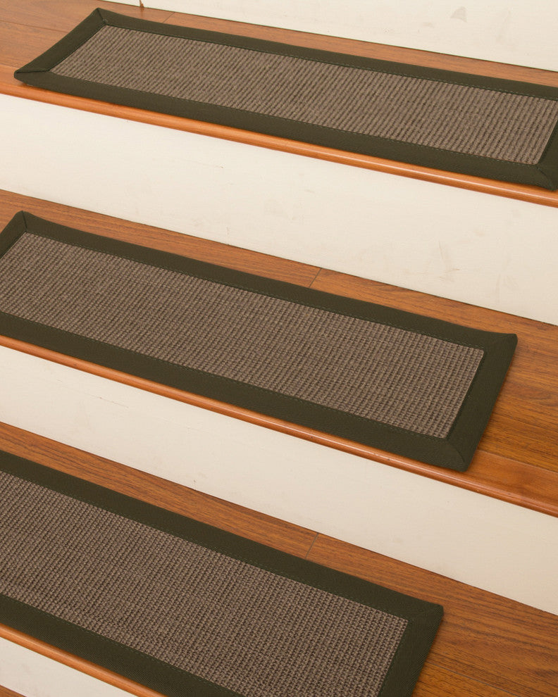 Big Sur Custom Sisal Stair Treads, Fossil, 9" X 29" Set of 13