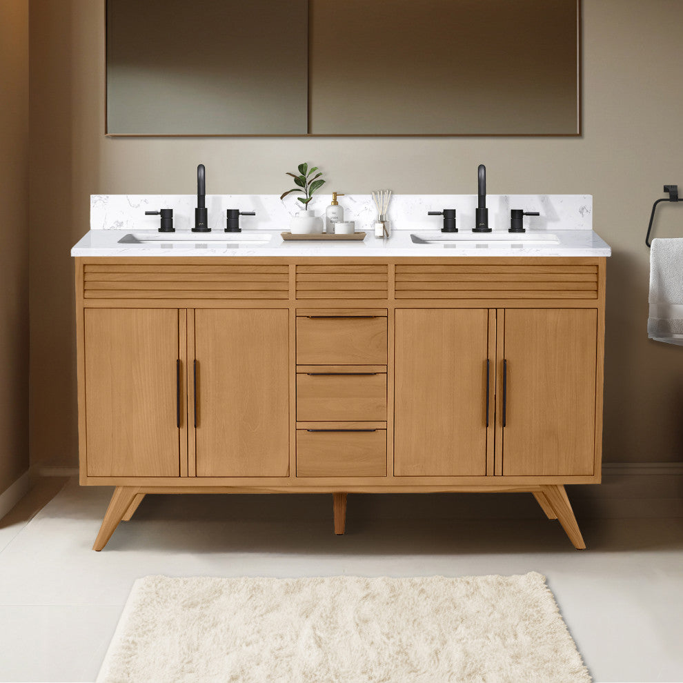Avanity Taylor 60" Bath Vanity Only, Natural Teak