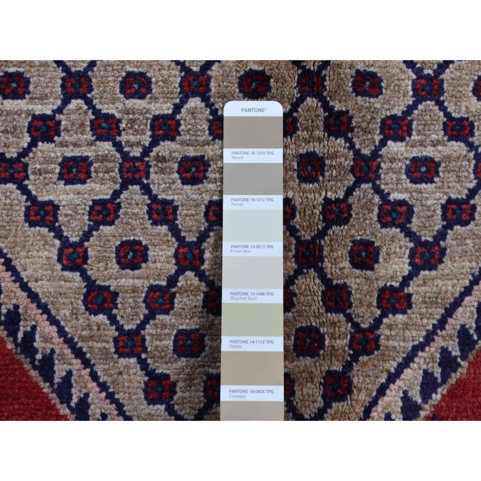Brown New Persian Hamadan Camel Hair Pure Wool Hand Knotted Rug 5'1" x 10'2"
