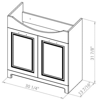 Modern Free standing Bathroom Vanity | Classic White Matt 32"-Omega R  24"
