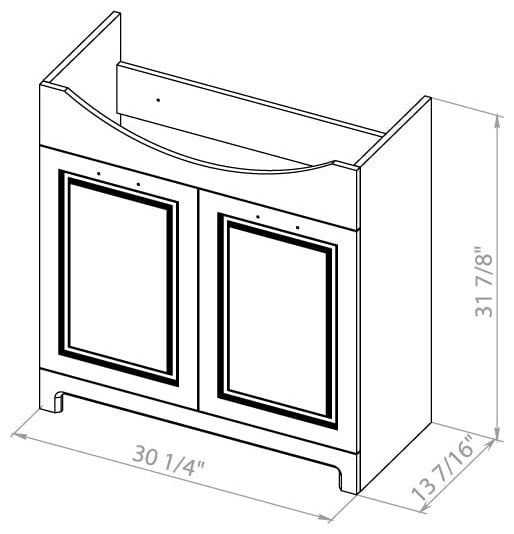 Modern Free standing Bathroom Vanity | Classic White Matt 32"-Omega R  24"