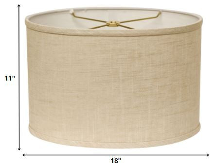 18" Light Wheat Throwback Oval Linen Lampshade