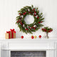 28" Frosted Cypress With Berries and Pine Cones Artificial Wreath