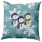 Sock Snowmen Decorative Throw Pillow, Blue-Gray, 16"x16"