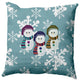 Sock Snowmen Decorative Throw Pillow, Blue-Gray, 16"x16"