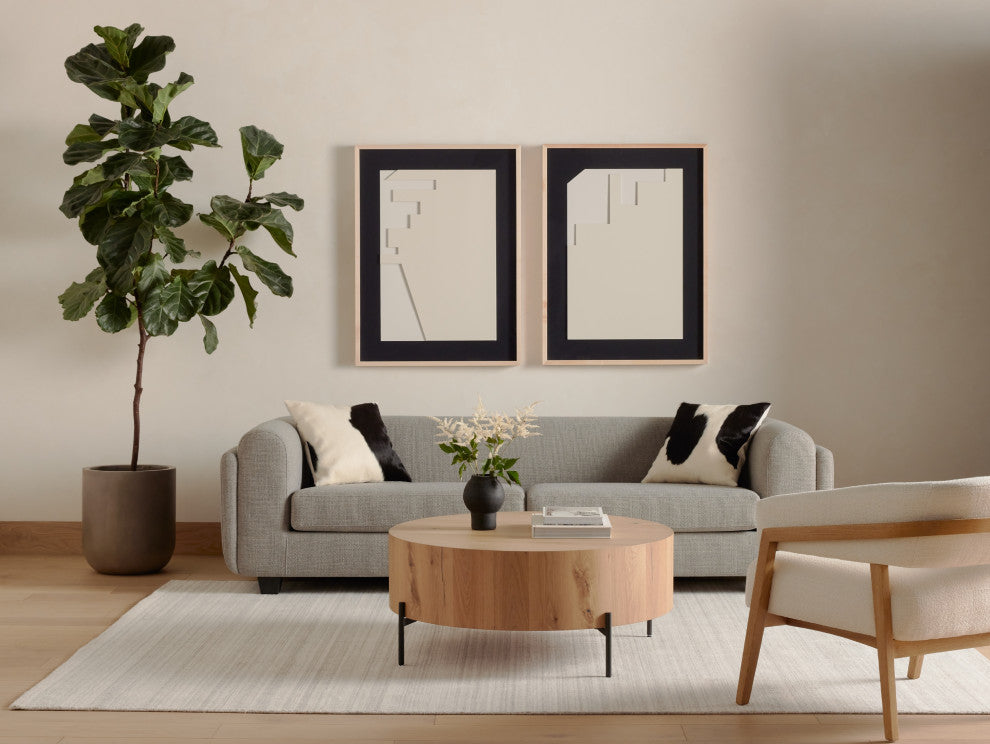 Eaton Drum Coffee Table-Light Oak Resin
