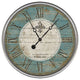 15" Vintage Teal Fleur de Lis Parisian Wall Clock