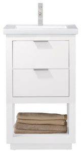 Design Element Klein 20" Modern Single Sink Vanity, White