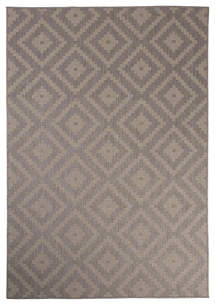 Outdoor Collection Accent Diamond Rug - Moroccan Rug, Dove, 5'3"x7'6"