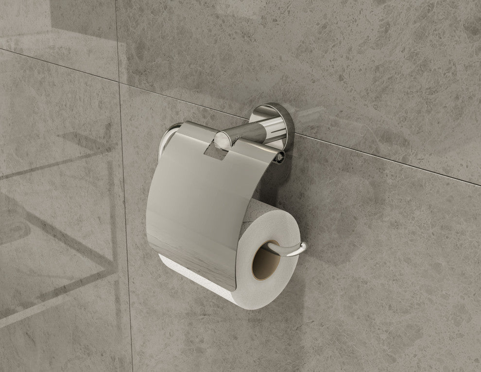 Dia Toilet Paper Holder With Cover, Chrome