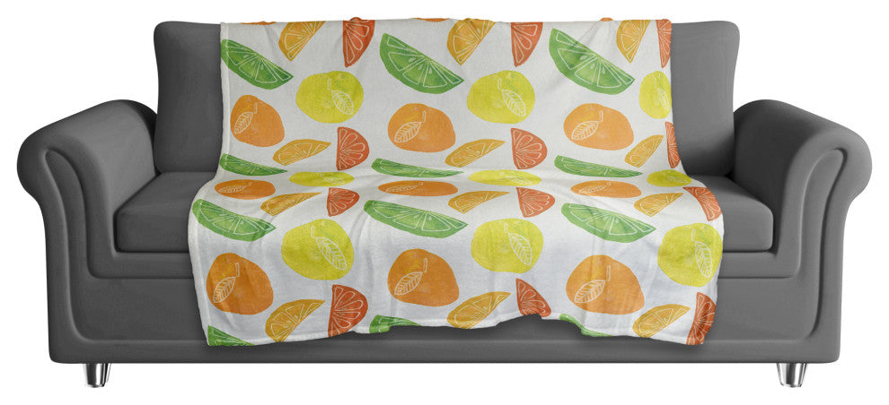 Citrus Fruit Pattern 50"x60" Coral Fleece Blanket