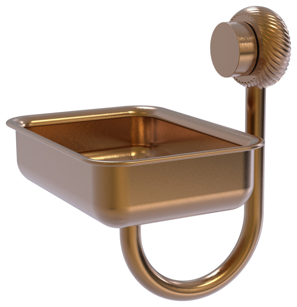 Venus Wall Mount Soap Dish With Twist Accents, Brushed Bronze