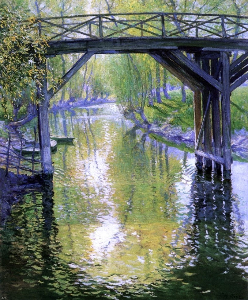 Guy Orlando Rose The Old Bridge  France, 20"x25" Gallery Wrapped Canvas Print