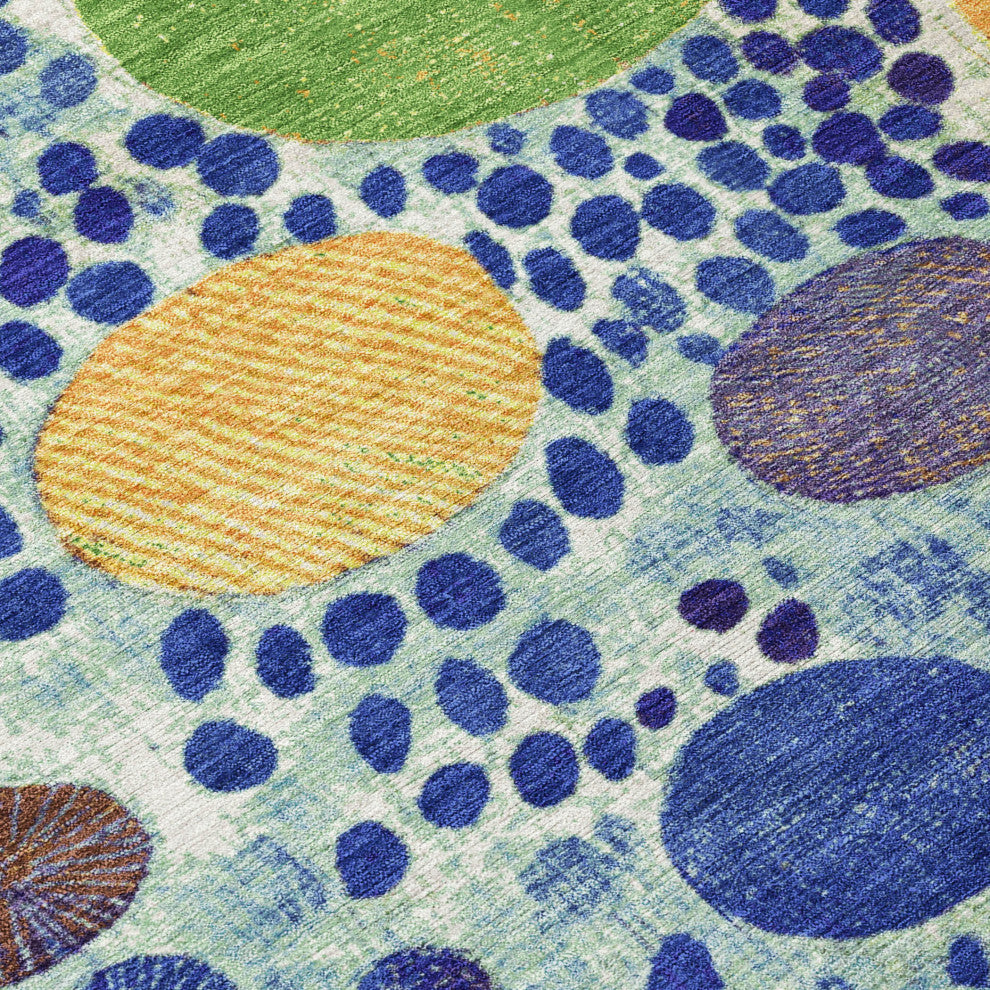Machine Washable Indoor/Outdoor Chantille ACN1895 Navy 5' x 7'6" Rug