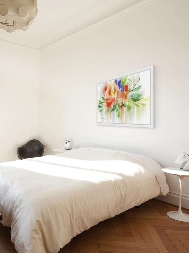 "Weeping Citrus Roses" Framed Painting Print, 30"x20"