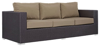 Convene Outdoor Patio Sofa, Espresso Mocha