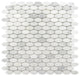 Carrara Oval Interlocking Mosaic Tile, White, 10 Sq. ft., 12"x12"