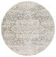 Harput Traditional Black and Light Gray Area Rug, 7'10" Round