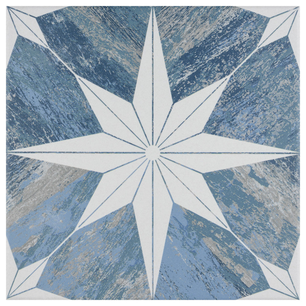 Cassis Stella Porcelain Floor and Wall Tile, Blue Day