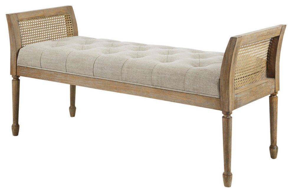 Martha Stewart Isla Accent Bench, Natural