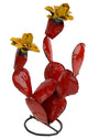 Colorful Prickly Pear Metal Cactus, Red