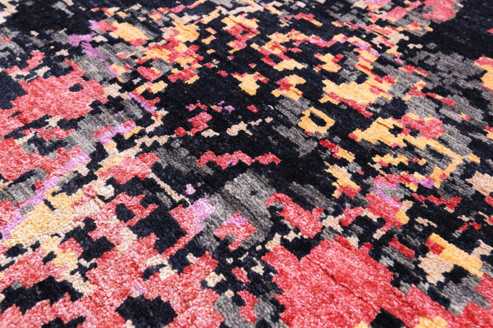 Handmade Modern Wool and Silk Rug 6' 2" X 9' 1" Q6850