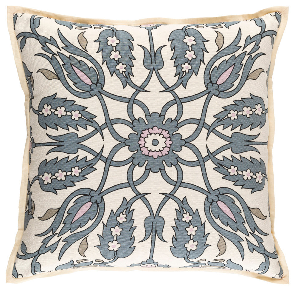 Surya Vincent VCT-007 22"x22" Pillow Kit, Tan/Black/Blush/Cream/Gray