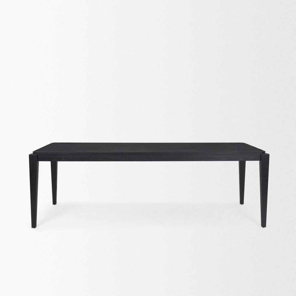 Teva Black Wood Rectangular 92" Dining Table