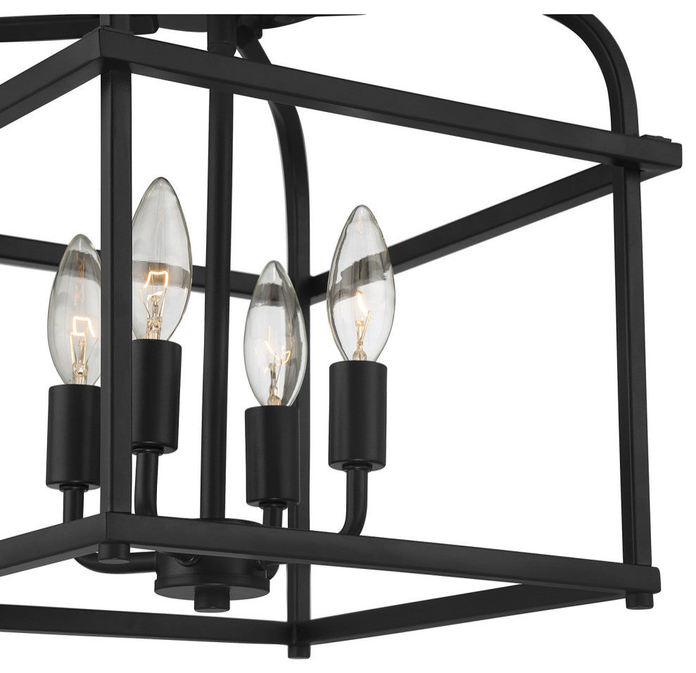 4-Light Ceiling Light, Matte Black