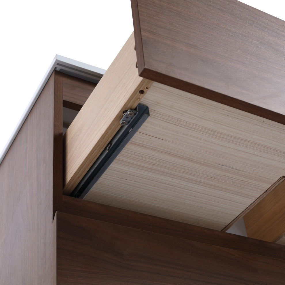 Wall-Mounted Plywood Bathroom Vanity Set in Light Oak with Integrated Gel Sink, Brown Oak, 30" X 18" X 20"
