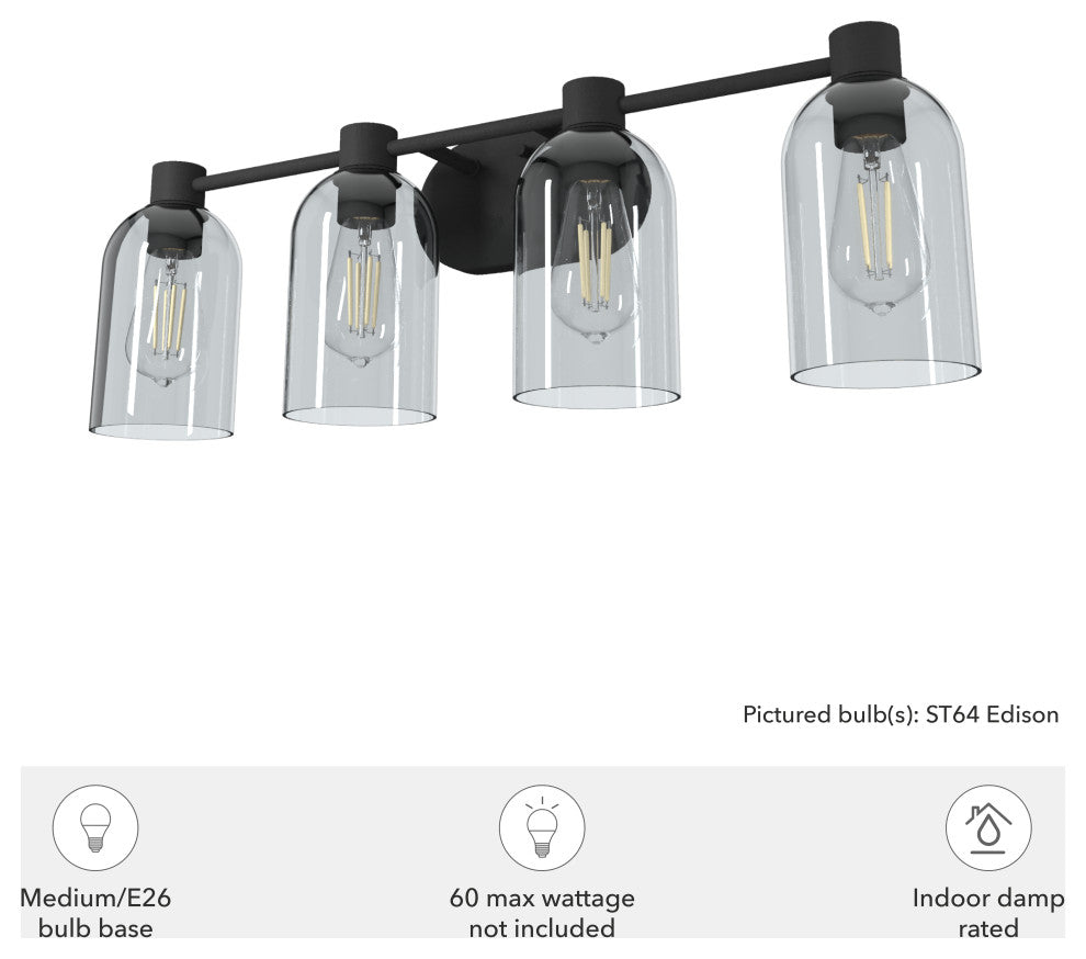 Hunter Lochemeade Natural Iron 4 Light Vanity Wall Light Fixture