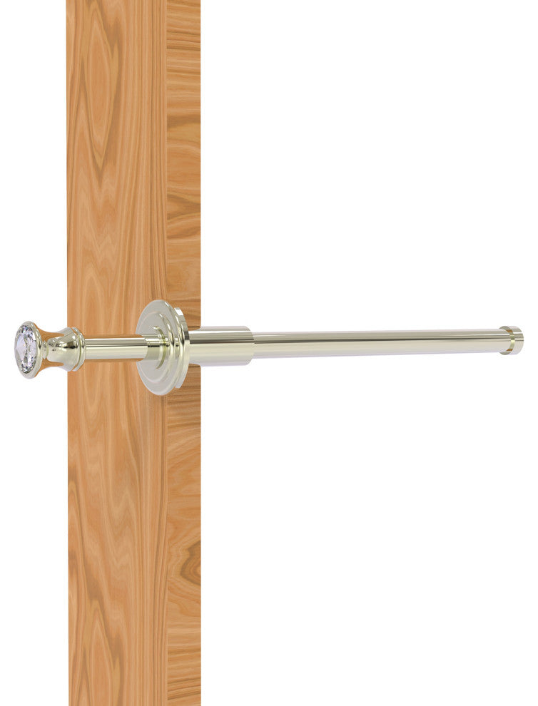 Carolina Crystal Retractable Pullout Garment Rod, Polished Nickel