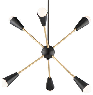 Maxim 11266 Lovell 6 Light 26"W Abstract Sputnik Chandelier - Black / Satin