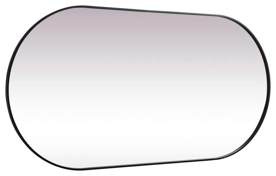 Home Living Metal Frame Oval Mirror 36x72 Inch, Black
