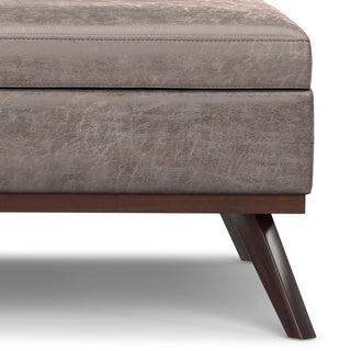 Owen XL Square Coffee Table Storage Ottoman, Distressed Grey Taupe, 41"