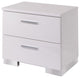 2-Drawer White Nightstand With Chrome Legs