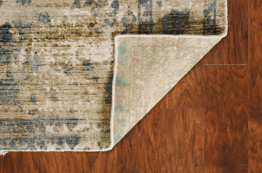 KAS Indulge 0805 Sand/Blue Elegance Area Rug, 7'6"X 9'6"