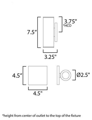 Maxim 86431 Calibro 2 Light 8" Tall LED Outdoor Wall Sconce - White