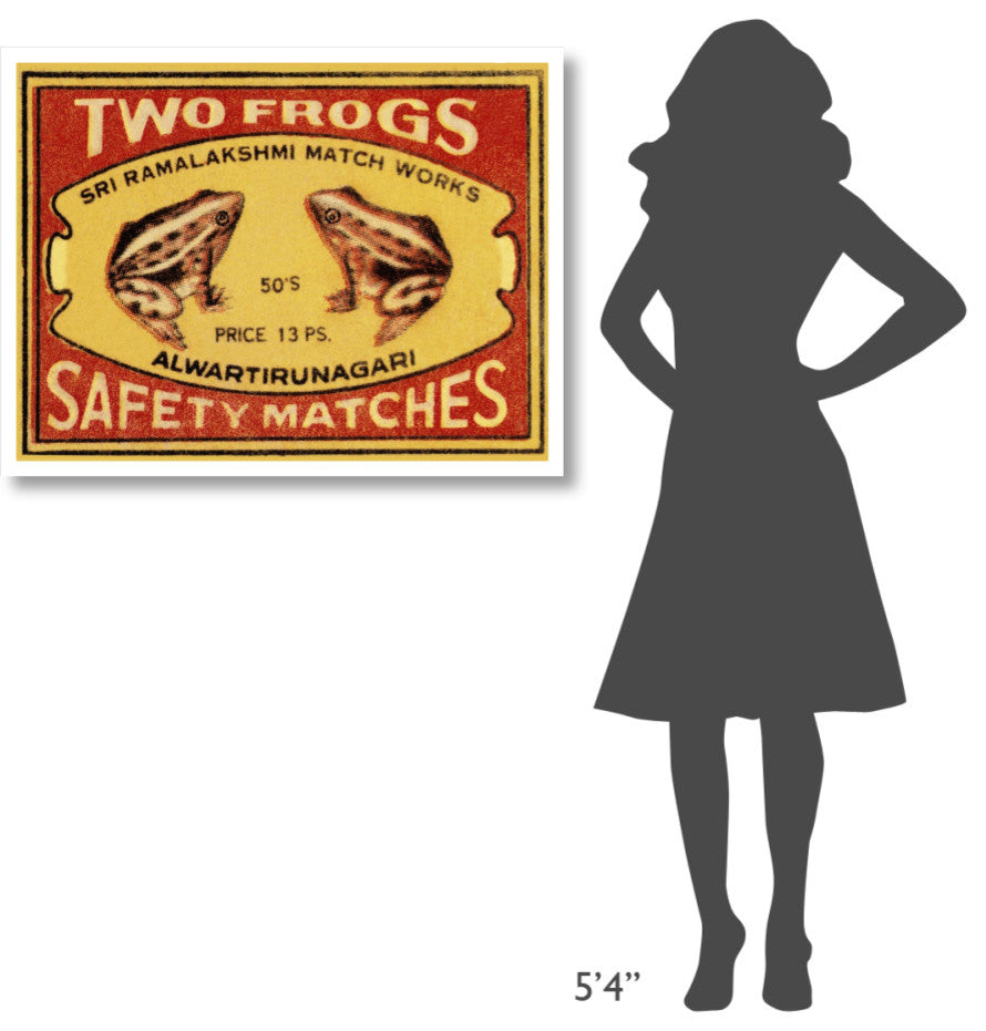 "Two Frogs Safety Matches" Digital Paper Print by Phillumenart, 38"x29"