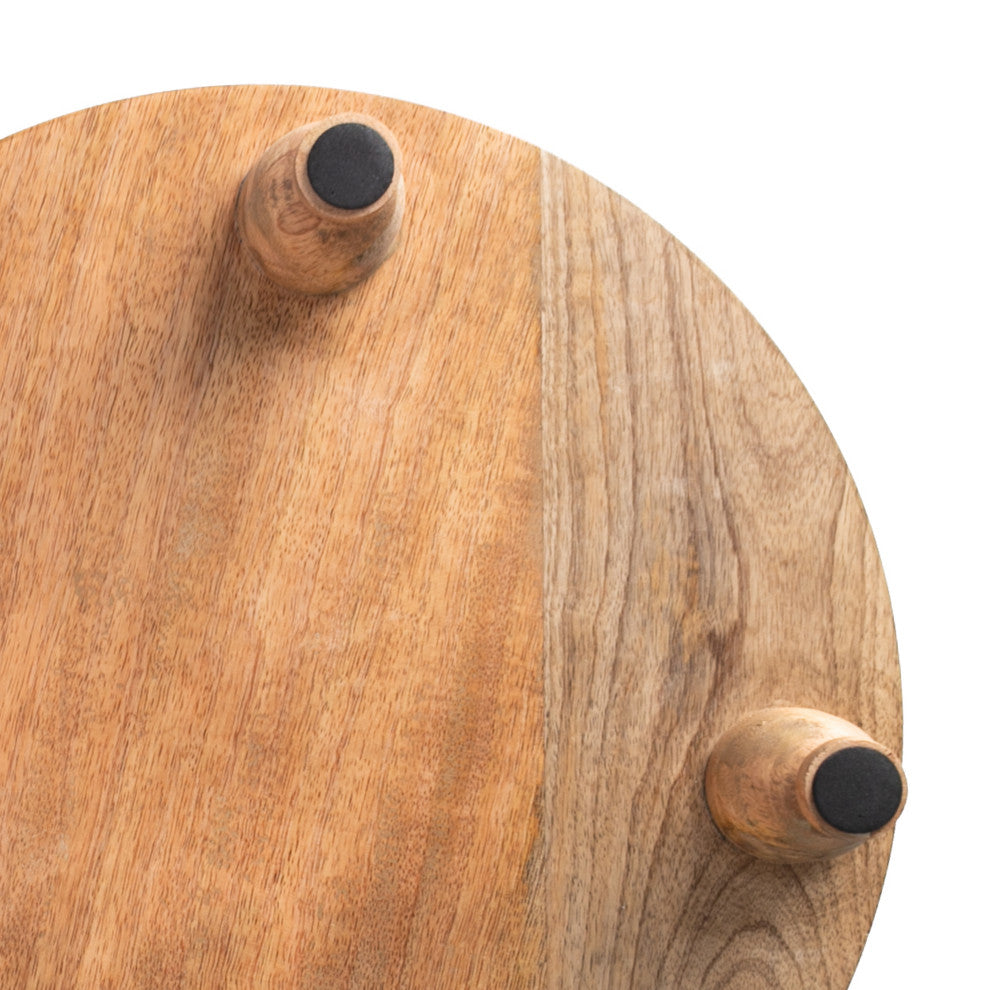 Artisan Wood - Farmhouse Natural Decorative 16" Footed Charcuterie Board