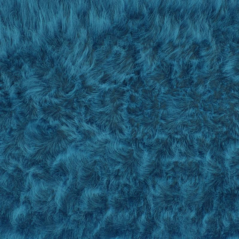 Chalet Collection Faux Fur Area Rug, Turquoise, 2' X 7'